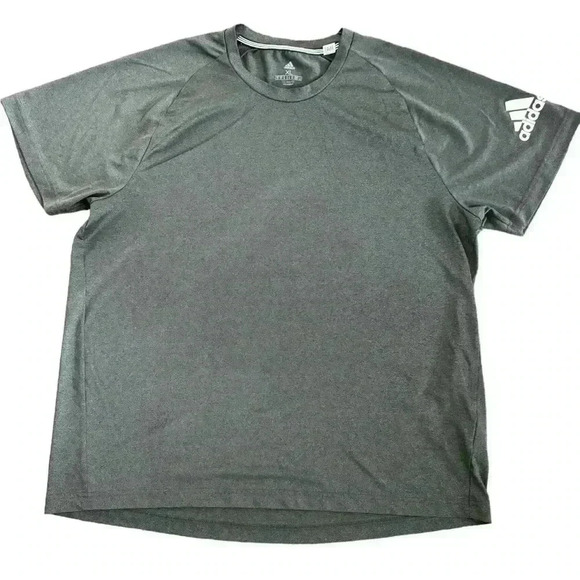 Adidas Men's Size XL Gray Polyester Active Short Sleeve Gym Shirt - Picture 1 of 9